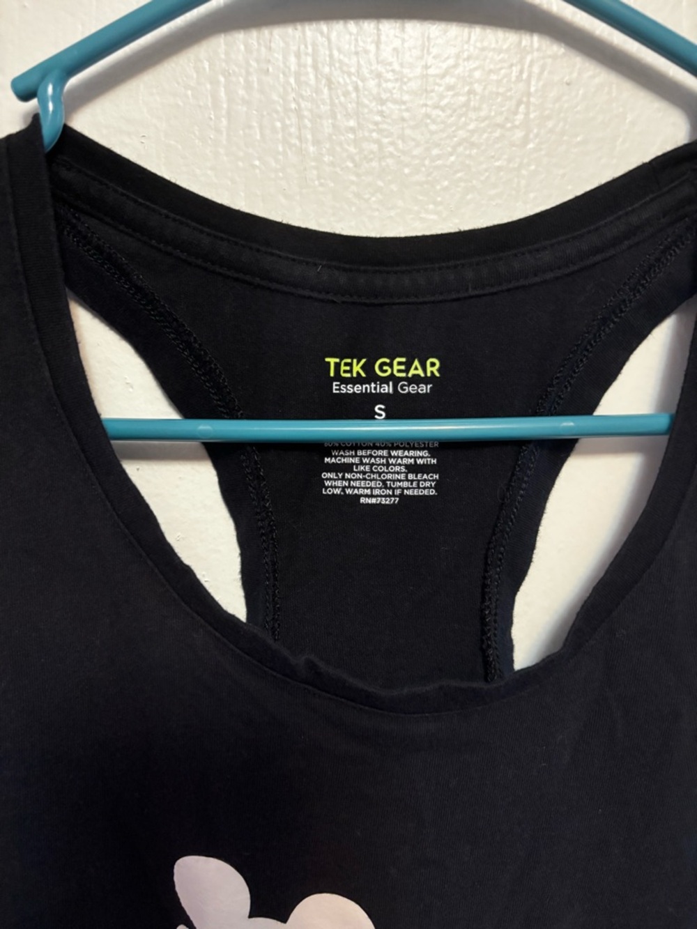 tek gear Disney Squad Black Racerback Graphic Tank Top with White Print - Picture 2 of 3
